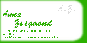 anna zsigmond business card